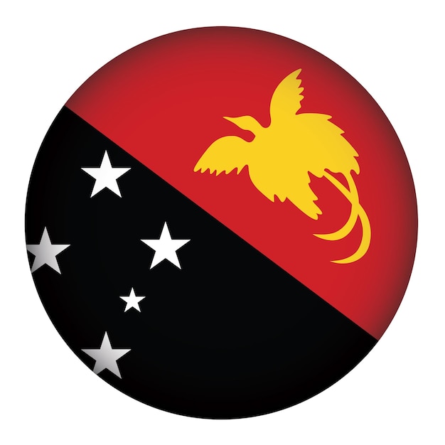 Plik wektorowy okrągły kształt flagi papui nowej gwinei