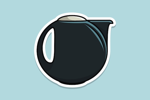 Okrągły kształt nawiązki do czajnika do herbaty ilustracja wektorowa koncepcja ikony obiektu wnętrza kuchni