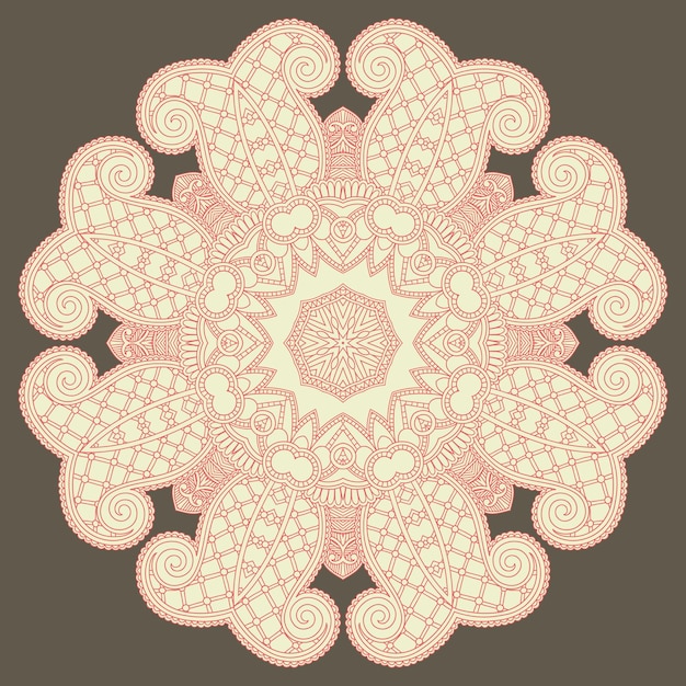 Plik wektorowy okrągły ornament koronkowy okrągły ozdobny geometryczny wzór serwetki
