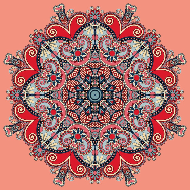 Okrągły ornament z koronki okrągły geometryczny wzór serwetka