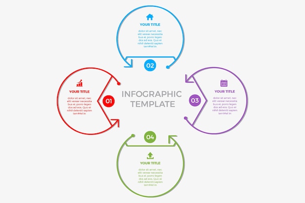 Okrągły Projekt Infografiki Z 4 Opcjami V1