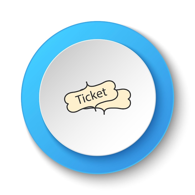 Okrągły przycisk dla ikony internetowej Teatr biletów Przycisk baner okrągły interfejs odznaki dla ilustracji aplikacji na białym tle