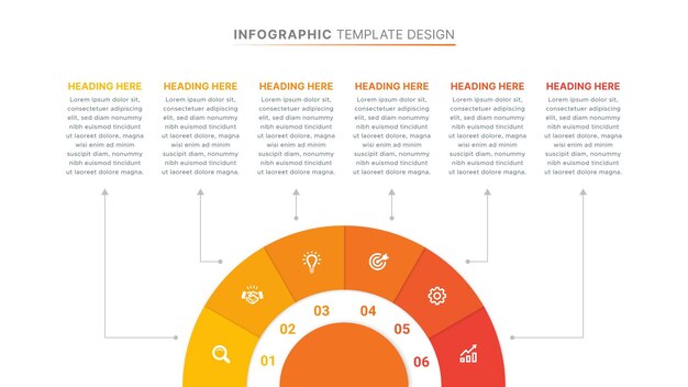 Okrągły Szablon Projektu Infografiki Z Sześcioma Opcjami