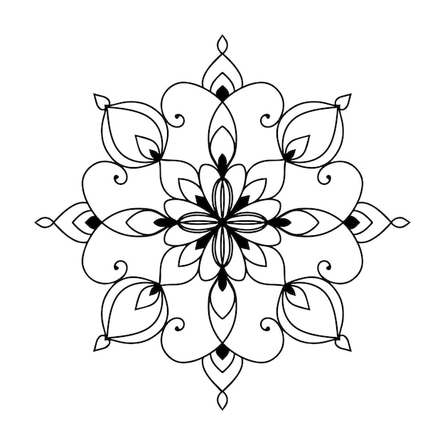 Plik wektorowy okrągły wzór w formie mandali do dekoracji tatuażu henna mehndi kolorowanka strona książki logo
