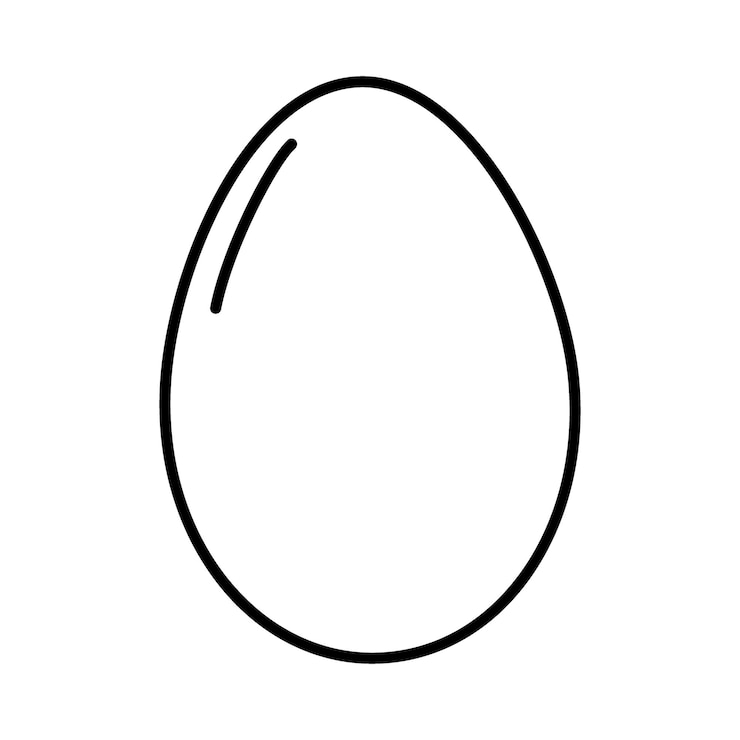 Wektor określenie jajka kurczaka czarne na białym tle pojedynczy obiekt w minimalistycznym stylu idea ikony logo