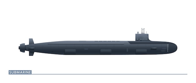 Plik wektorowy okręt podwodny ataku nuklearnego w widoku z boku