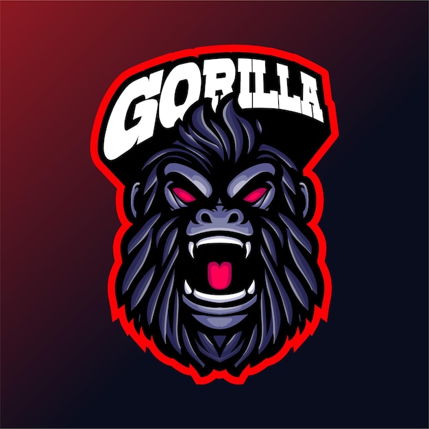 Plik wektorowy okrutne logo maskotki głowy goryla