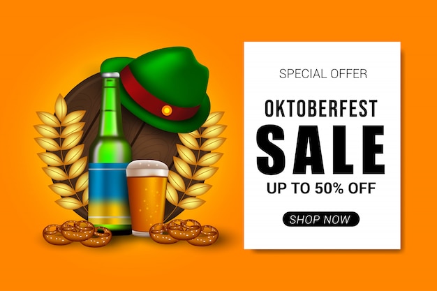 Plik wektorowy oktoberfest sprzedaż transparent tło