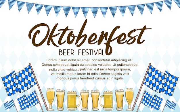 Oktoberfest Wektor Wzór Może Być Użyty Do Plakatu Zaproszenia I Celebracji