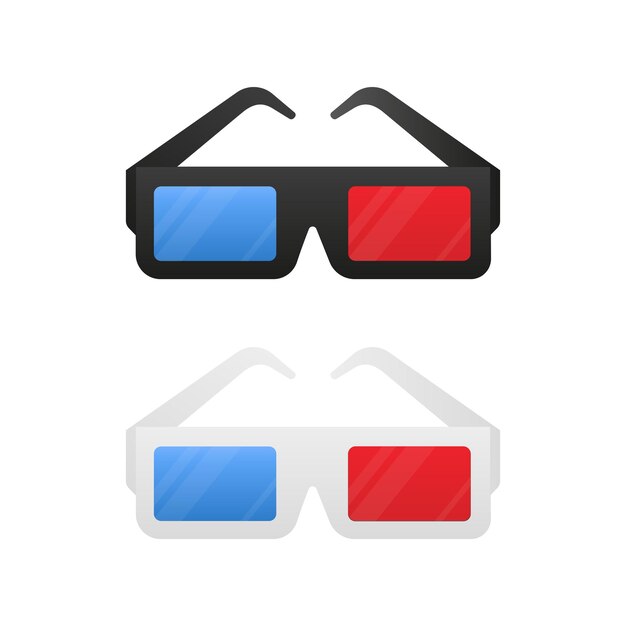 Plik wektorowy okulary 3d ilustracja wektorowa para okularów 3d odizolowanych na kolorowym tle