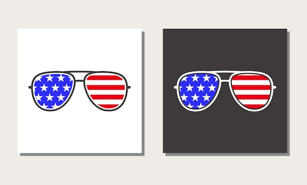 Plik wektorowy okulary przeciwsłoneczne z flagą stanów zjednoczonych ameryki logo projekt wektor ikona