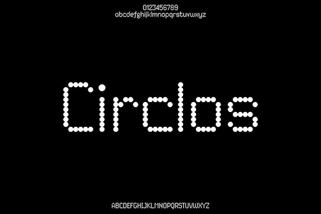 Old Screen Circlos Kreatywne piksele wektorowe Wyświetlacz Alphabet Font Design