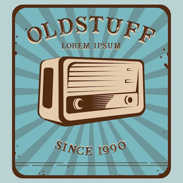 Plik wektorowy old stuff logo radio