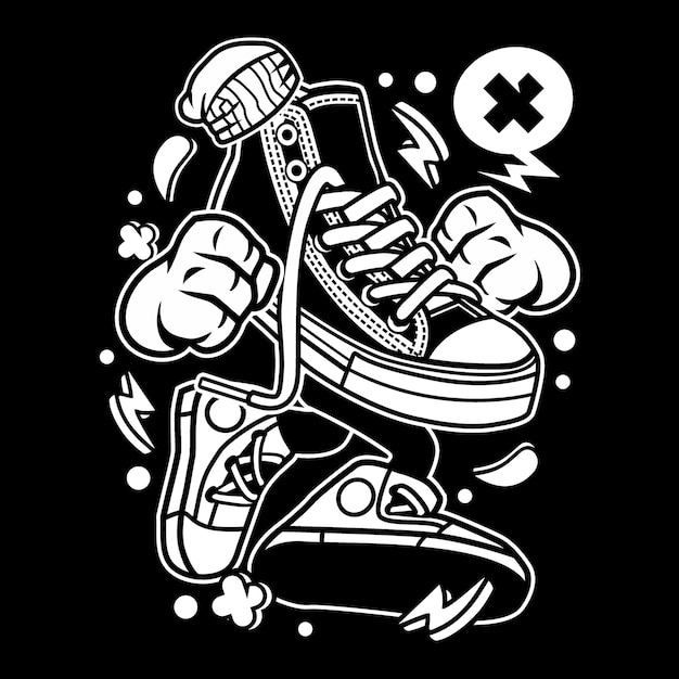 Oldschool Shoe Cartoon