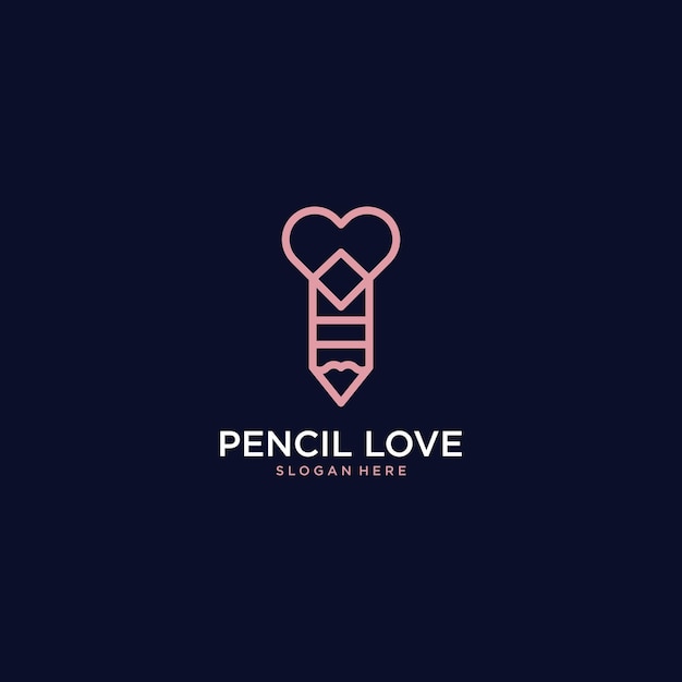 Plik wektorowy ołówek logo miłości