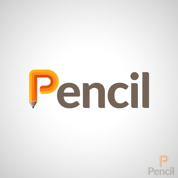 Ołówek - Szablon Logo Litery P.