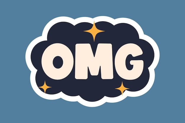 OMG Speech Bubble z wzorem naklejki z gwiazdkami