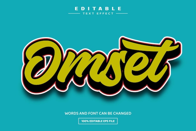 Omset 3D edytowalny szablon efektu tekstowego