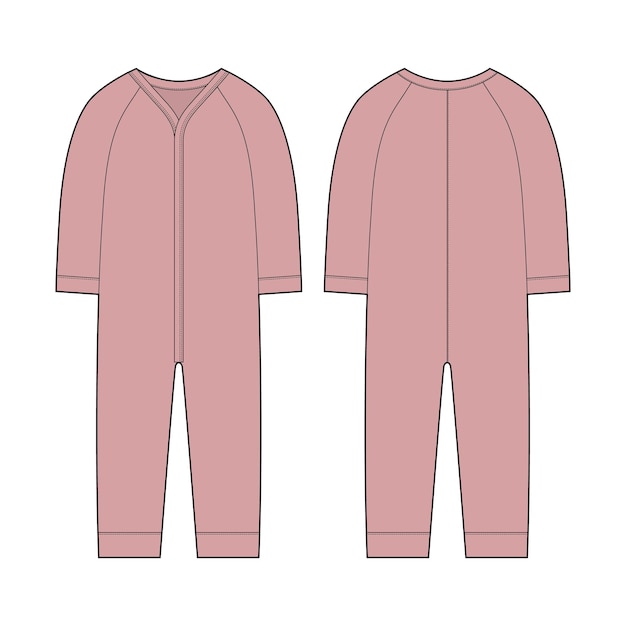 Onesie z długimi rękawami Romper niemowlęcy w kolorze Pudra Body niemowlęce makiety Body dziecięce!