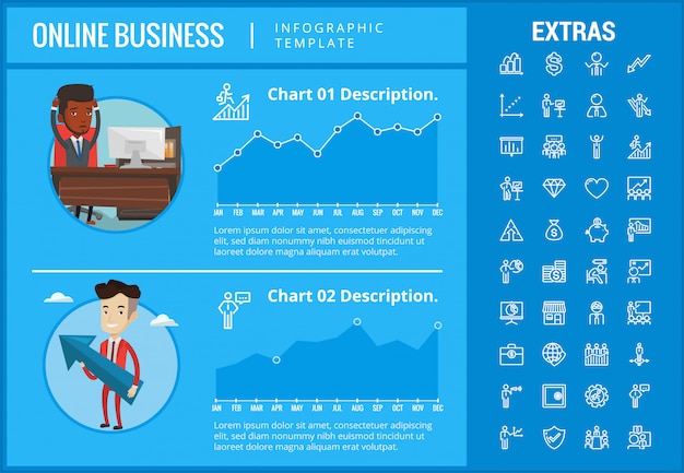Online Biznesowy Infographic Szablon I Elementy