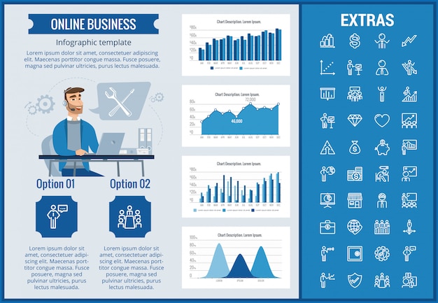 Online Biznesowy Infographic Szablon I Elementy