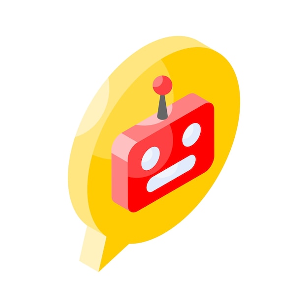 Online chat bot izometryczna ikona w modnym stylu