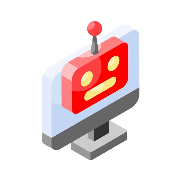 Online chat bot izometryczna ikona w modnym stylu