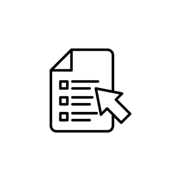Online Exam Test Icon Set Education Assessment and Quiz Vector symbol w czarnym wypełnionym i zarysowanym stylu Digital Learning Sign
