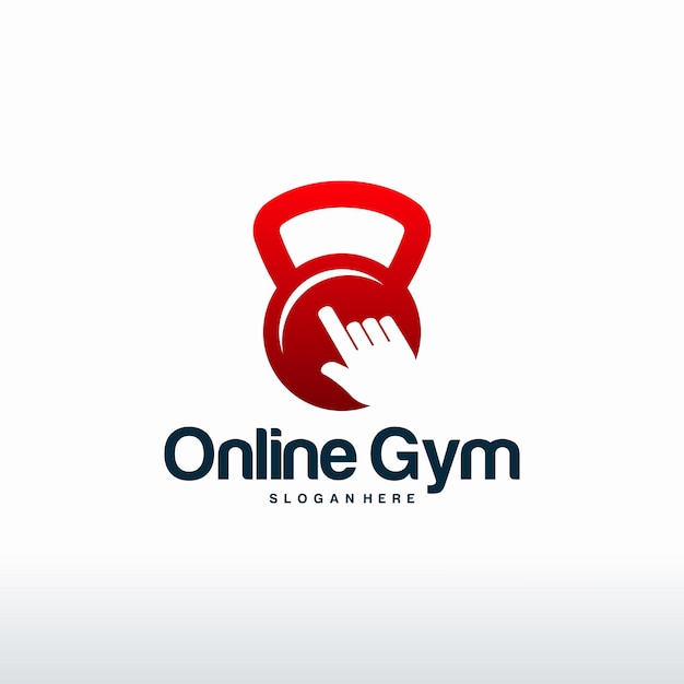Online Gym Projektuje Logo Projektuje Logo Wektor, Szablon Projektu Logo Gimnastycznego