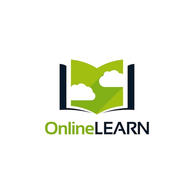 Online Learn Logo Projektuje Wektor Koncepcyjny, Szablon Logo Cloud Book