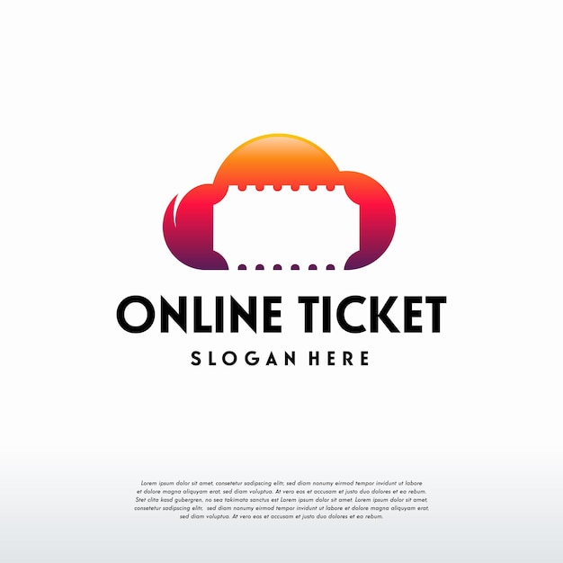 Online Ticket Projektuje Wektor Koncepcji Logo