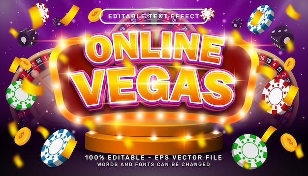 Online Vegas 3d Efekt Tekstowy I Edytowalny Efekt Tekstowy