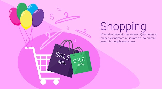 Plik wektorowy online zakupy banner koncepcji e-commerce