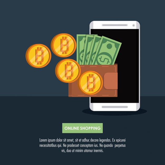 Online zakupy infographic z kreskówka elementami