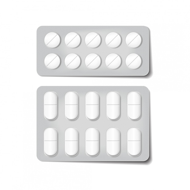 Opakowania 3d Na Leki. środki Przeciwbólowe, Antybiotyki, Witaminy I Tabletki Aspiryny.