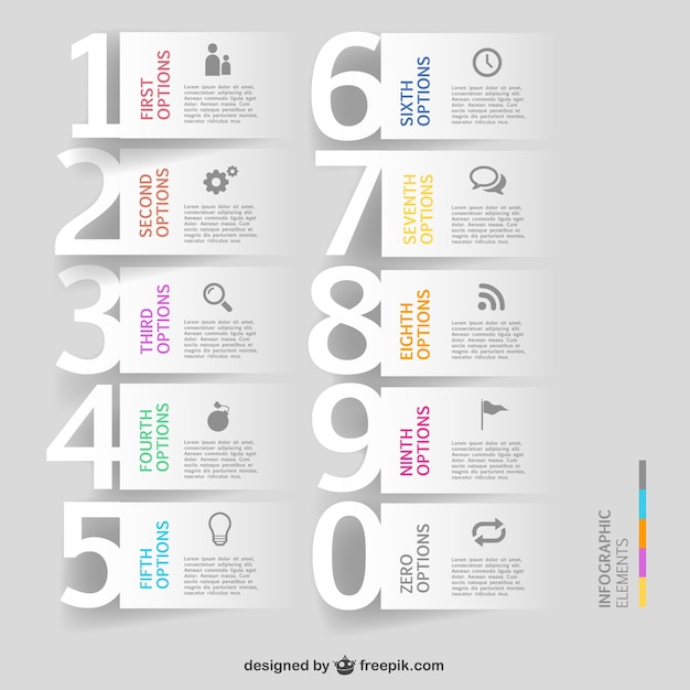 Opcje Bezpłatny Numer Infografiki Szablon.