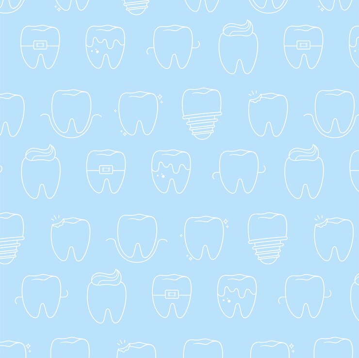 Opieka stomatologiczna wzór ładny ząb na tle dentysty