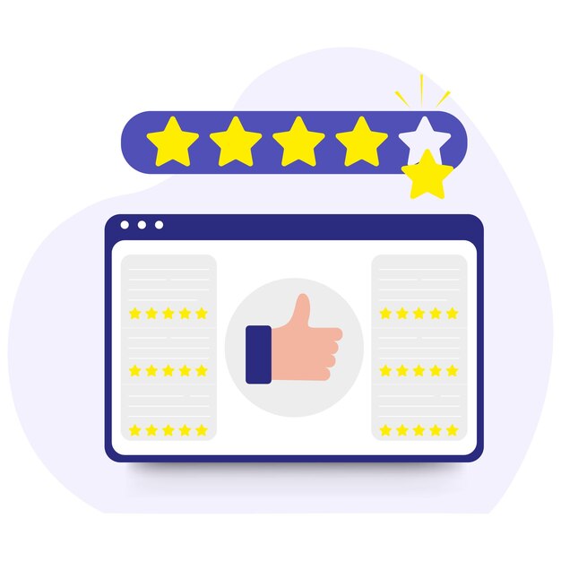 Plik wektorowy opinie klientów 5-gwiazdkowa recenzja klienta koncepcja najwyższej rangi highranking ilustracja wektorowa izolowanej koncepcji