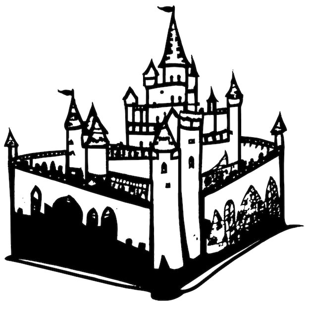 Plik wektorowy opowieść bajkowa lub zamek otwarta książka ilustracja wektorowa