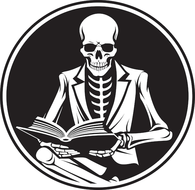 Plik wektorowy opowieści widmowe szkielety tkające opowieści o zmierzchu wieczne listy szkielety pisanie