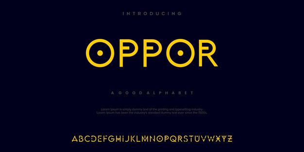 Oppor Streszczenie Minimalne Nowoczesne Czcionki Alfabetu Ilustracja Wektorowa Technologii Typografii