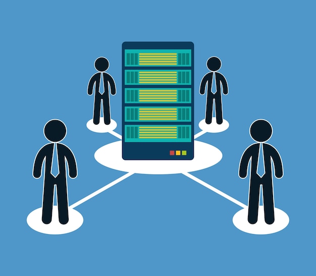 Plik wektorowy optymalizacja bazy danych osób hostingu ikona