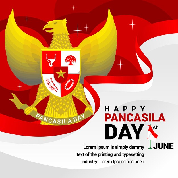 Opublikuj Projekt Szablonu Dla Indonezji W Dzień Niepodległości Pancasili
