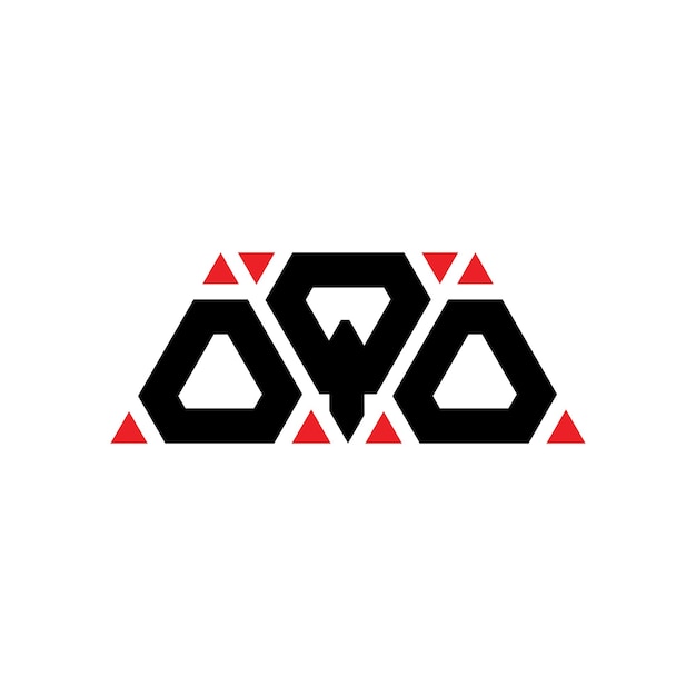 Plik wektorowy oqo trójkątowy projekt logo z kształtem trójkąta oqo trzykątny projekt logo monogramu oqo wektorowy trójkąty szablon logo z czerwonym kolorem oqo logo trójkątne proste eleganckie i luksusowe logo oqo