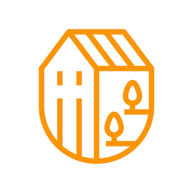 Plik wektorowy orange monoline home garden logo