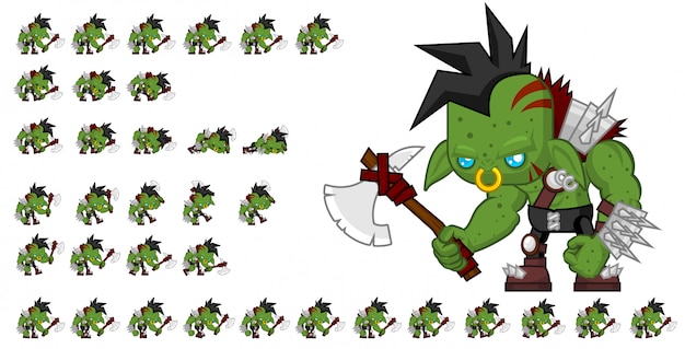 Plik wektorowy orc game sprite