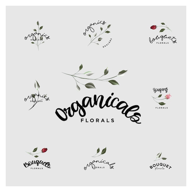 Organic Botanical Bouquet And Floral Logos