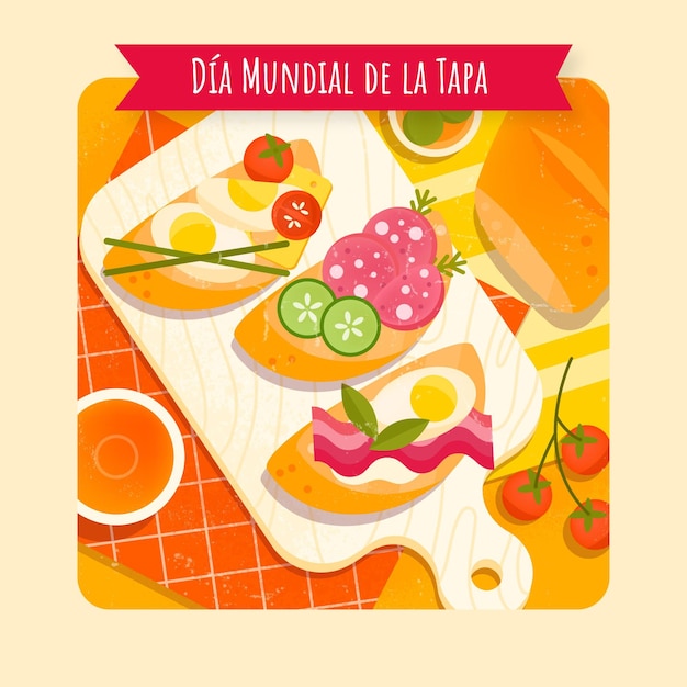 Plik wektorowy organic flat dia mundial de la tapa illustration