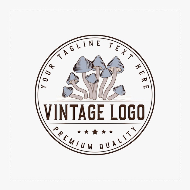 Plik wektorowy organiczne logo vintage logo firmy logo szablon profesjonalny projekt logo grzyba