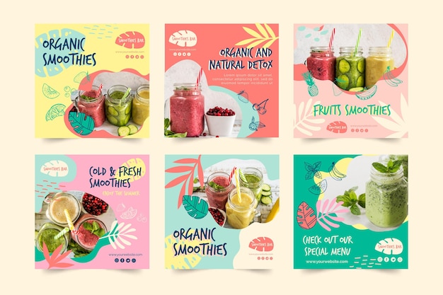 Organiczny koktajl naturalny detox instagram post